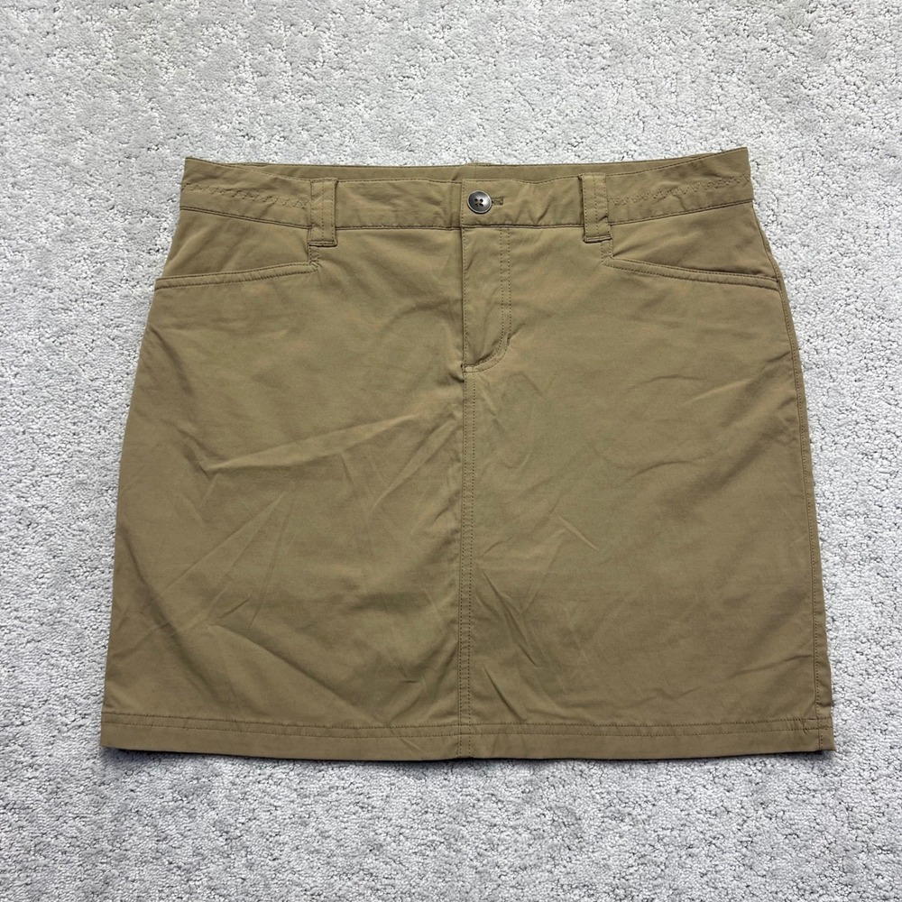 Eddie Bauer Travex Skort Womens Size 8 Brown Tan Nylon Stretch Hiking Outdoor